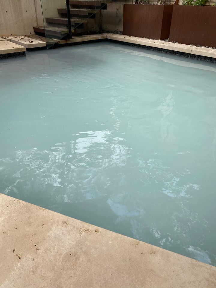 paint spilled in pool