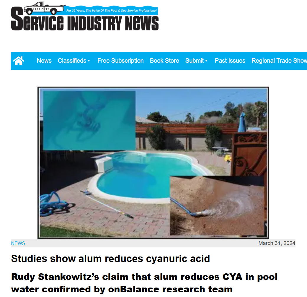 Read more about the article Reduction of Cyanuric Acid in Swimming Pool Water Using Aluminum Sulfate
